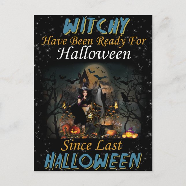 Carte postale Whitchy dit Joyeux Halloween (Devant)