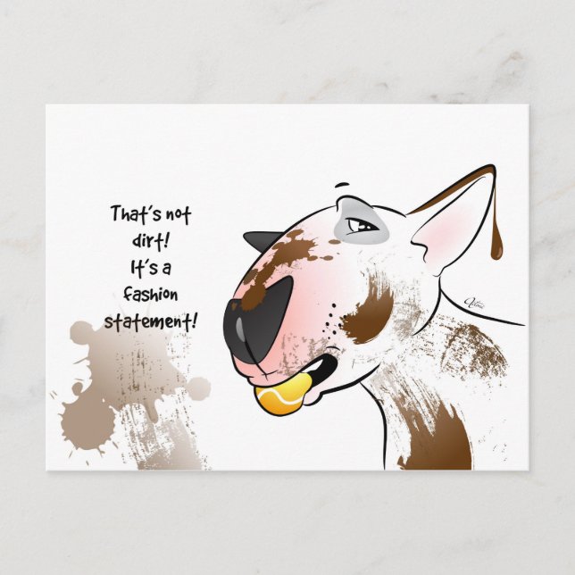 Carte postale White Bull Terrier "Fashion Statemen (Devant)