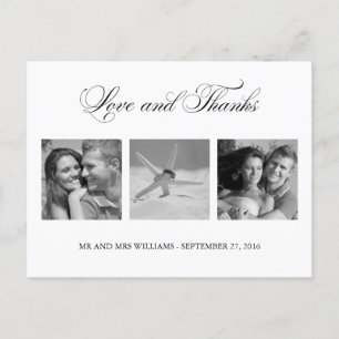 Carte Postale White Love et Merci Mariage 3 Modèle photo