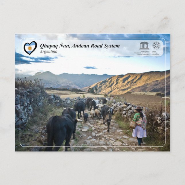 Carte Postale WHS UNESCO - Qhapaq Ñan, Réseau routier andin (Devant)