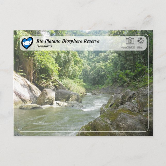 Carte Postale WHS UNESCO - Réserve de biosphère Río Plátano (Devant)