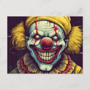 Carte Postale Wicked Funhouse Clown Illustration Design