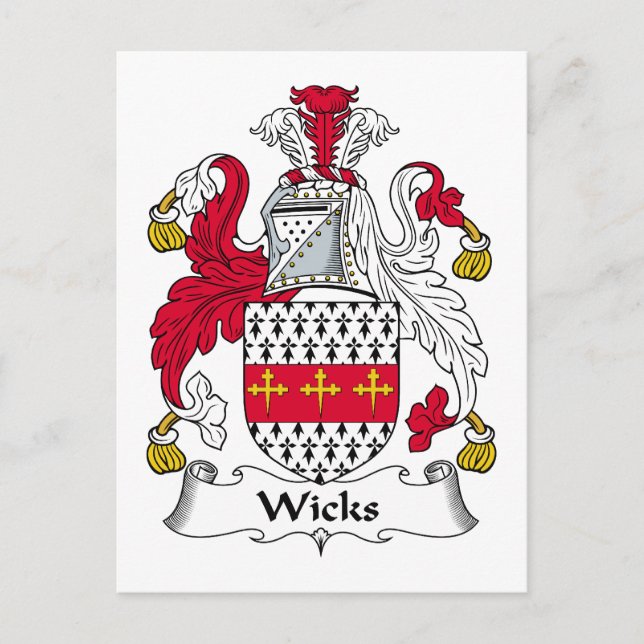 Carte Postale Wicks Family Crest (Devant)