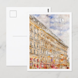 Carte Postale Wien Vienne Autriche célèbre Travel Place Watercol