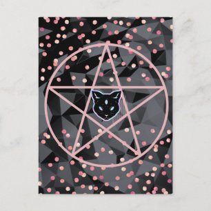 Carte Postale WiizyWitch Magic Witch Cosmic Chat Pentacle Magick
