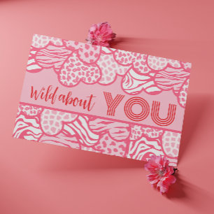 Carte Postale Wild About You Blush Pink Wild Hearts Valentine