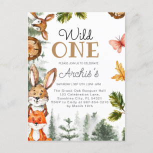 Carte Postale Wild One Birthday Boy Invitation, Wild One Invitat