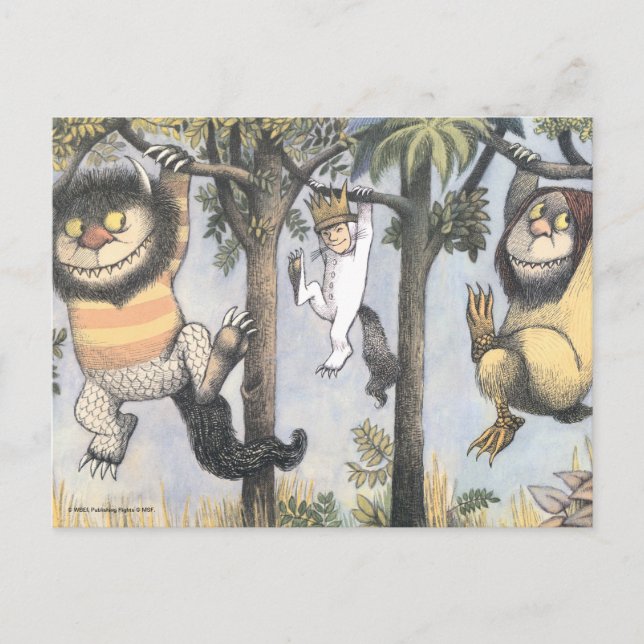 Carte Postale Wild Things and Max Swinging From Trees (Devant)