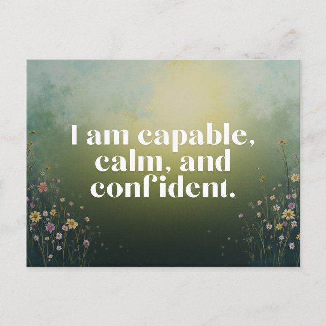 Carte Postale Wildflowers Affirmation Uplifting Message (Devant)