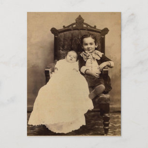 Carte Postale William & baby LAHR, vers 1880