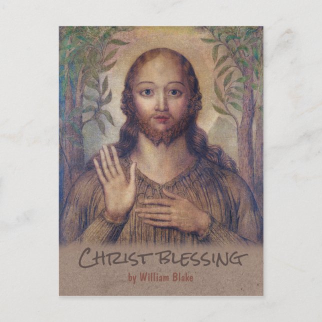 Carte Postale William Blake Christ bénir Le sauveur CC0071 (Devant)