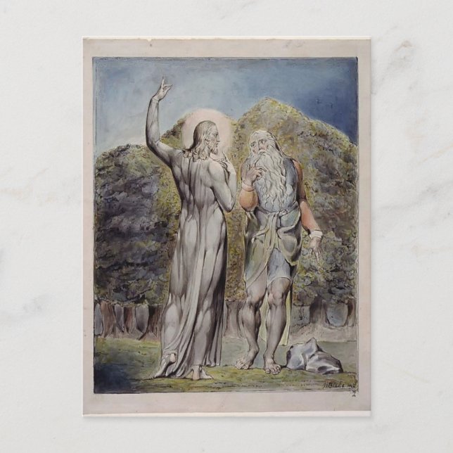 Carte Postale William Blake- Christ Tenté par Satan (Devant)