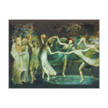 William Blake Oberon Titania et Puck avec fées