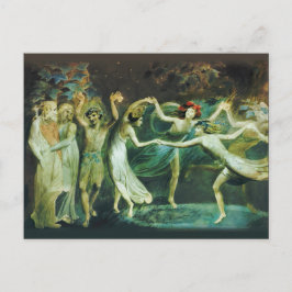 Carte Postale William Blake Oberon Titania et Puck avec fées