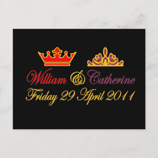 Carte Postale William et Catherine Royal Mariage