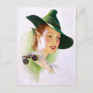 Carte Postale William Fulton Soare : Femme avec Binoculaire