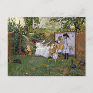 Carte Postale William Merritt Chase - Petit-déjeuner en plein ai