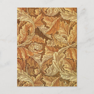 Carte Postale William Morris Acanthe Brun Feuilles d'automne