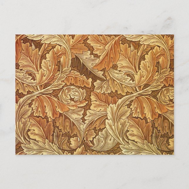 Carte Postale William Morris Acanthus Brown Feuilles d'automne (Devant)
