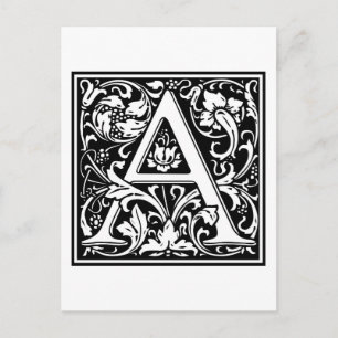 Carte Postale William Morris Alphabet "A"