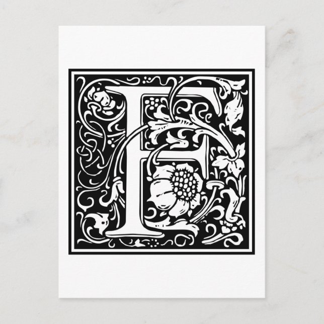 Carte Postale William Morris Alphabet "F" (Devant)