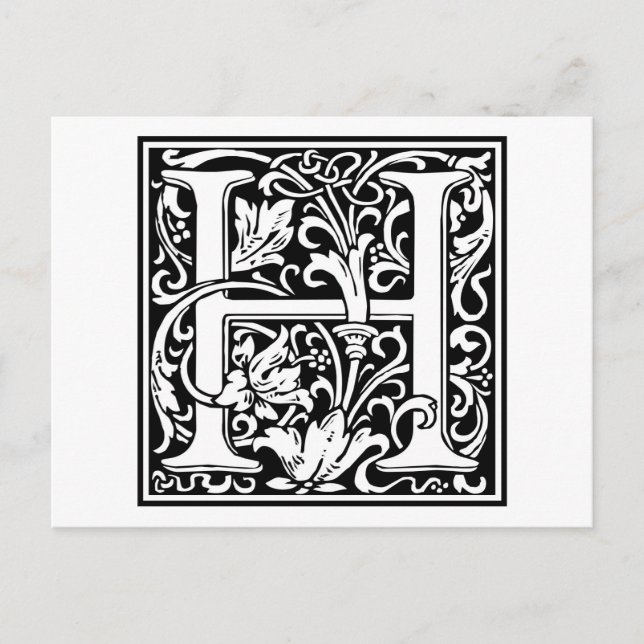 Carte Postale William Morris Alphabet "H" (Devant)
