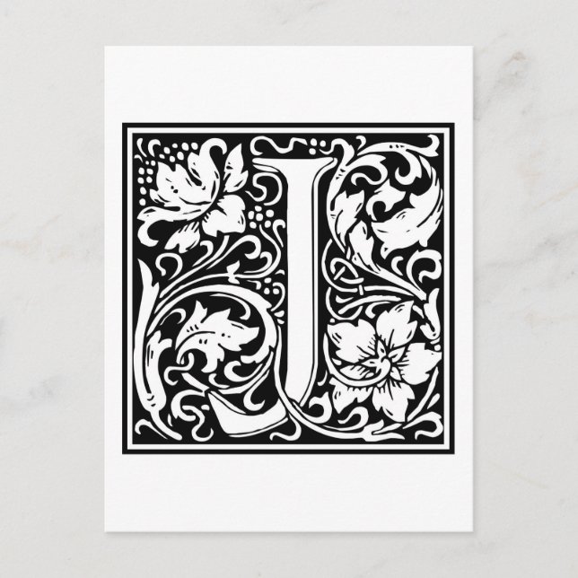 Carte Postale William Morris Alphabet "J" (Devant)