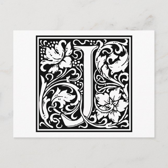 Carte Postale William Morris Alphabet "J" (Devant)