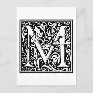 Carte Postale William Morris Alphabet "M"