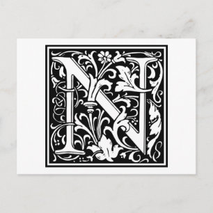 Carte Postale William Morris Alphabet "N"
