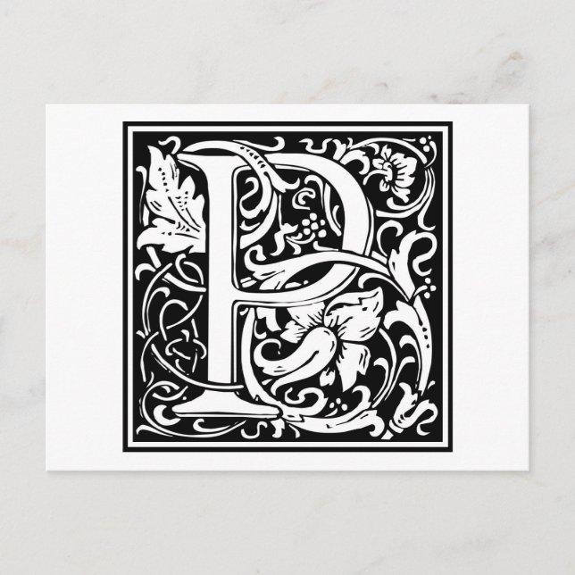 Carte Postale William Morris Alphabet "P" (Devant)