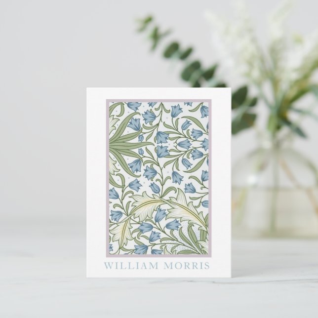 Carte Postale William Morris - Bellflowers : Bleu & Vert Floral (Debout devant)