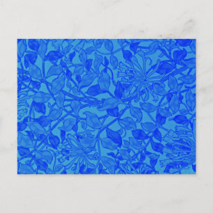 Carte Postale William Morris, bleu indigo,