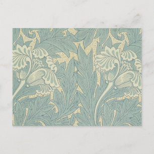 Carte Postale William Morris Classique Tulipe Bleu Floral