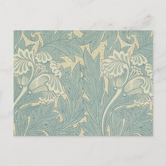 Carte Postale William Morris Classique Tulipe Bleu Floral (Devant)