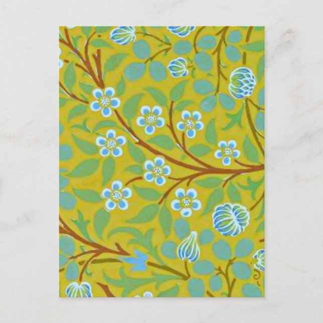 Carte Postale William Morris - Clover (jaune et bleu) (Devant)