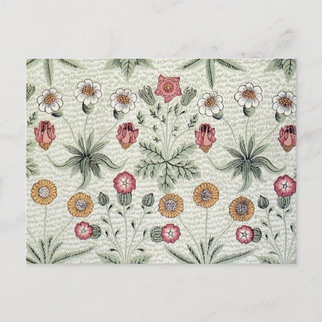 Carte Postale William Morris Daisy Floral Fond d'écran Motif (Devant)