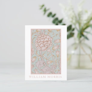 Carte Postale William Morris, Élégante Tulipes Roses Sauvages Bl