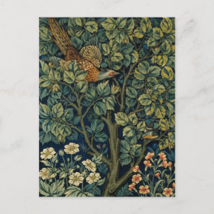 Carte Postale William Morris Faisan Arbre Bois