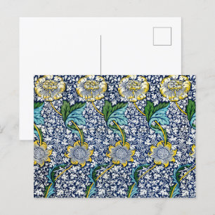 Carte Postale William Morris - Fleurs Vintages et Motif feuille