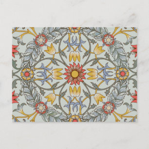 Carte Postale William Morris Floral Circle Flower Illustration