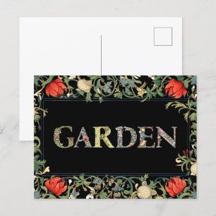 Carte Postale William Morris Floral Garden Moto et cadre