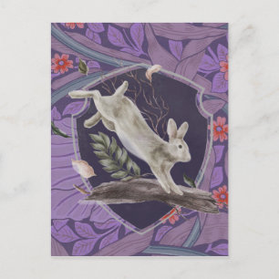 Carte Postale William Morris Forest Rabbit Floral Art