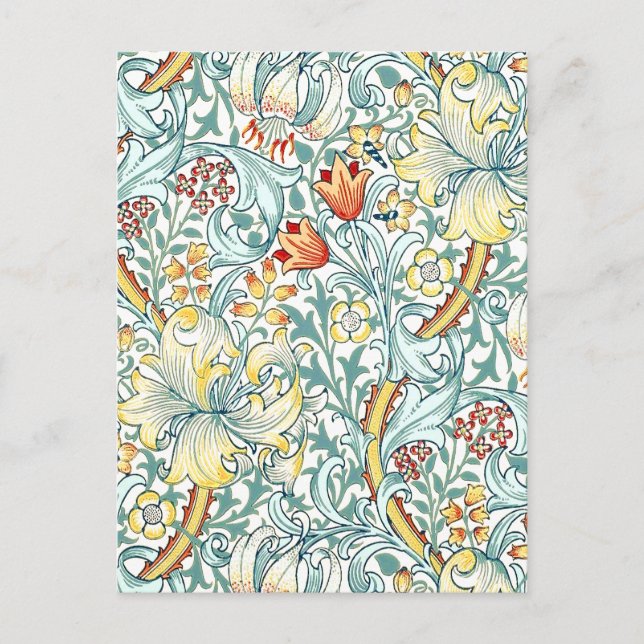 Carte Postale William Morris Golden Lily modèle floral (Devant)