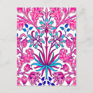 Carte Postale William Morris Hyacinth Imprimer, rose Fuchsia