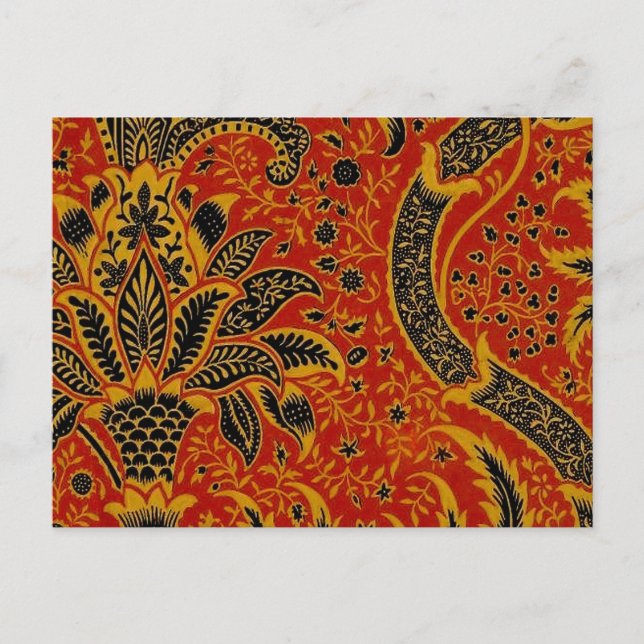 Carte Postale William Morris Inde Floral rouge (Devant)