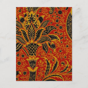 Carte Postale William Morris India Rouge Floral Vintage Classiqu