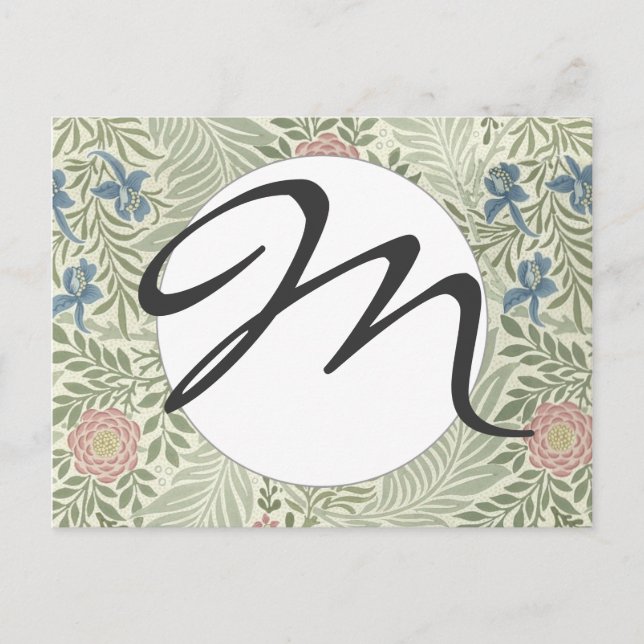 Carte Postale William Morris Larkspur Fond d'écran floral (Devant)