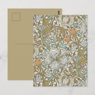 Carte Postale William Morris Lys Bleu Or Classique