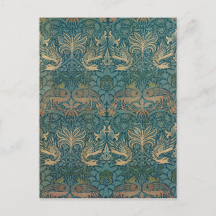 Carte Postale William Morris Peacock and Dragon Textile Design